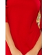 217-1 NEVA Trapezowa sukienka z rozkloszowanymi rękawkami - CZERWONA