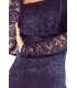 MM 021-2 Sukienka koronkowa - hiszpanka z długim rękawkiem - GRANATOWA